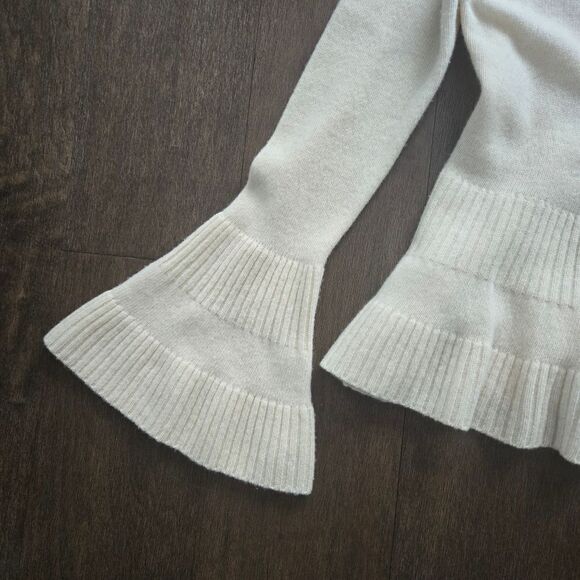 Charles Nolan Peplum Wool Cardigan Sweater size M 8 - Picture 3 of 13